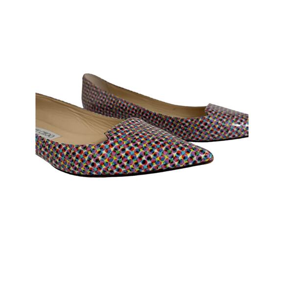 Jimmy Choo Attila Patent Pointed‎ Toe Ballet Flat Shoes Multicolor EU 36.5 - Picture 2 of 8